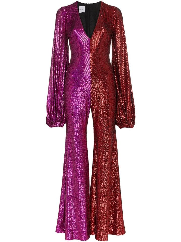 Halpern Allino V Neck Bell Sleeve Jumpsuit - Pink