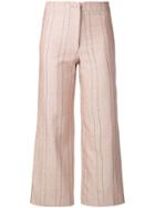Roseanna Pinstripe Cropped Trousers - Pink