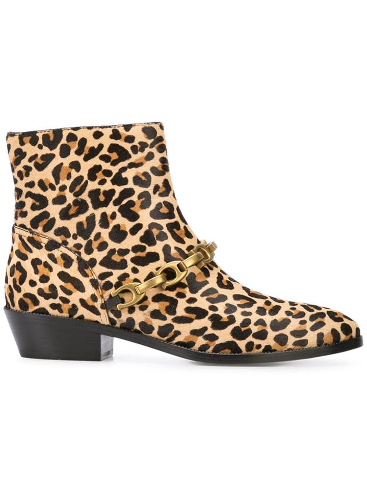 Coach Leopard Print Allen Boots - Nude & Neutrals
