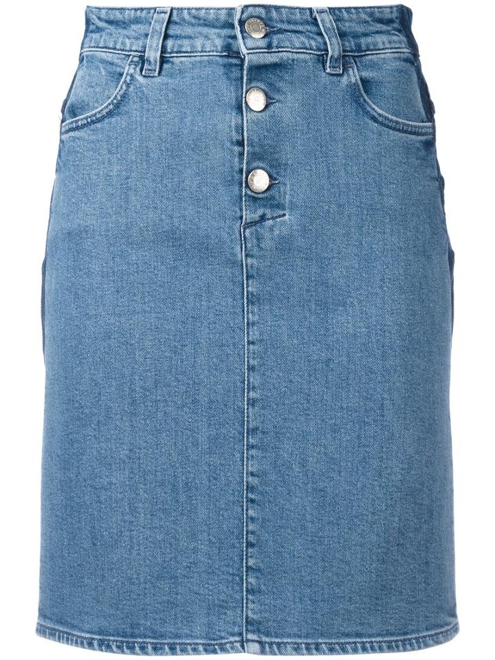 Closed Fitted Denim Skirt, Women's, Size: 28, Blue, Cotton/spandex/elastane