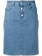 Closed Fitted Denim Skirt, Women's, Size: 28, Blue, Cotton/spandex/elastane