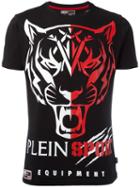 Plein Sport Tiger Print T-shirt, Men's, Size: Medium, Black