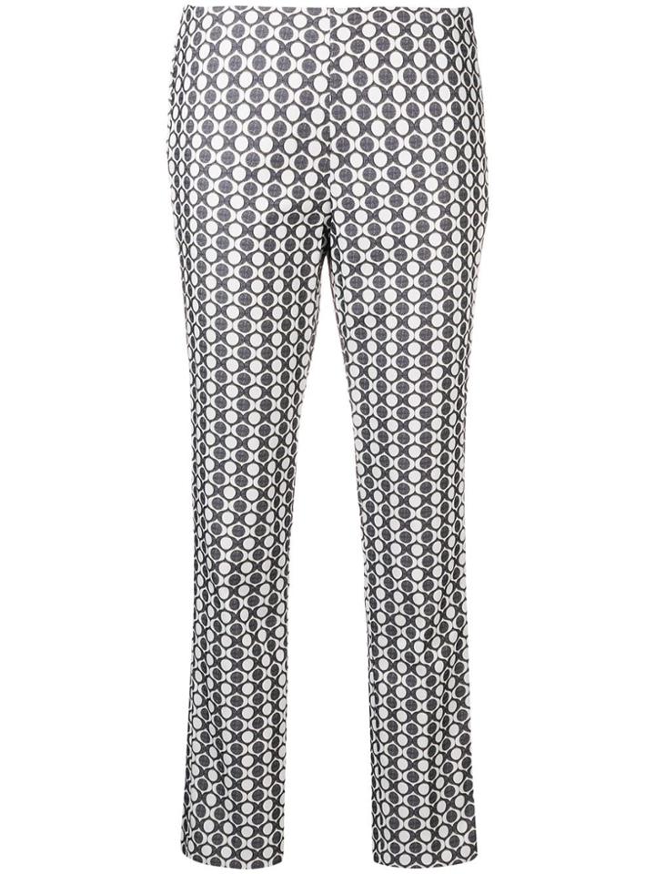 Kiltie Geometric Slim-fit Trousers - Blue