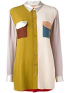 Lanvin Colour Block Shirt, Women's, Size: 42, Yellow, Viscose/acetate/silk