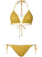 Stella Mccartney Crochet Bikini Set - Metallic