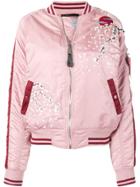 Alpha Industries Embroidered Bomber Jacket - Pink