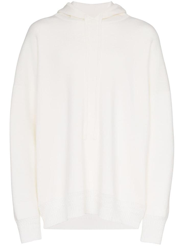 Edward Crutchley Ribbed Wool Hoodie - White