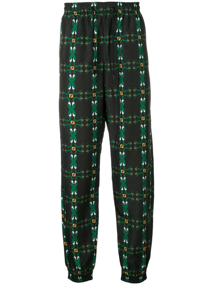 Fendi Fashion Show Motif Sweatpants - Black