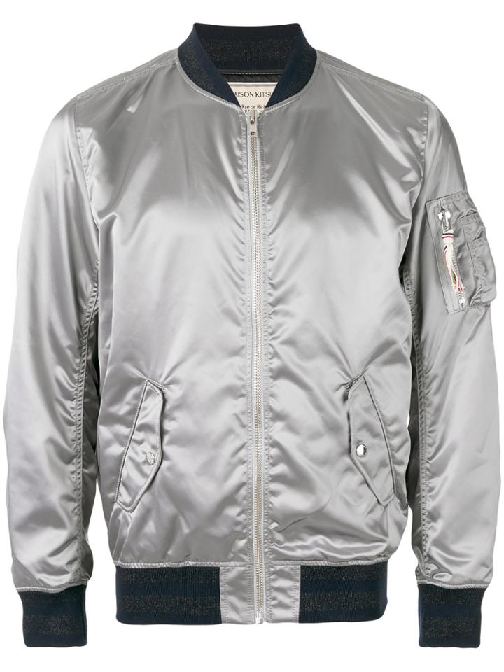 Maison Kitsuné Metallic Bomber Jacket - Grey
