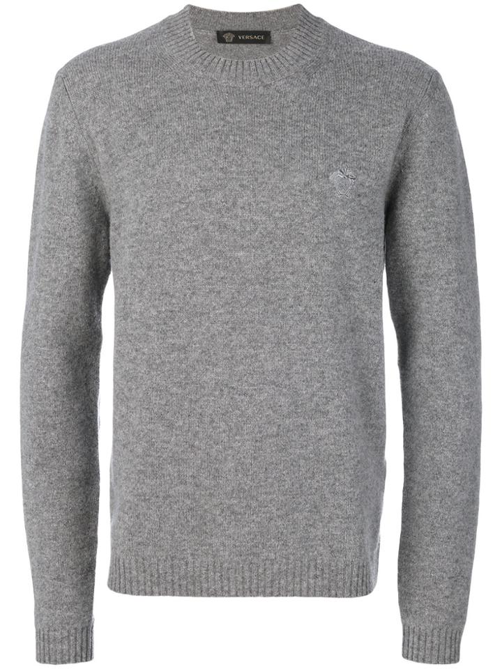 Versace Medusa Logo Jumper - Grey