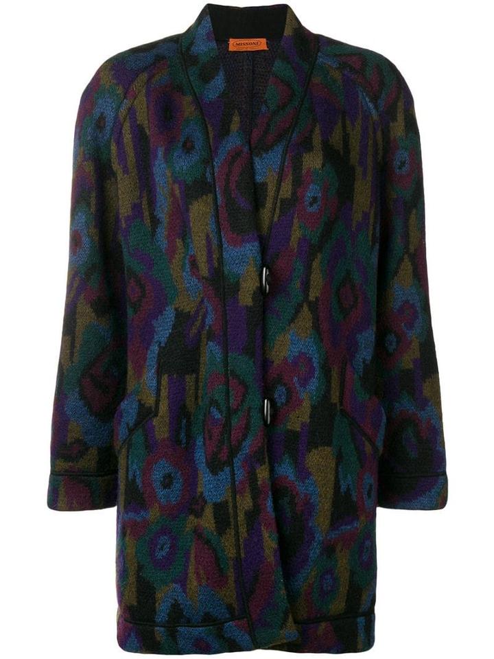 Missoni Pre-owned 1980's Floral Boxy Coat - Blue