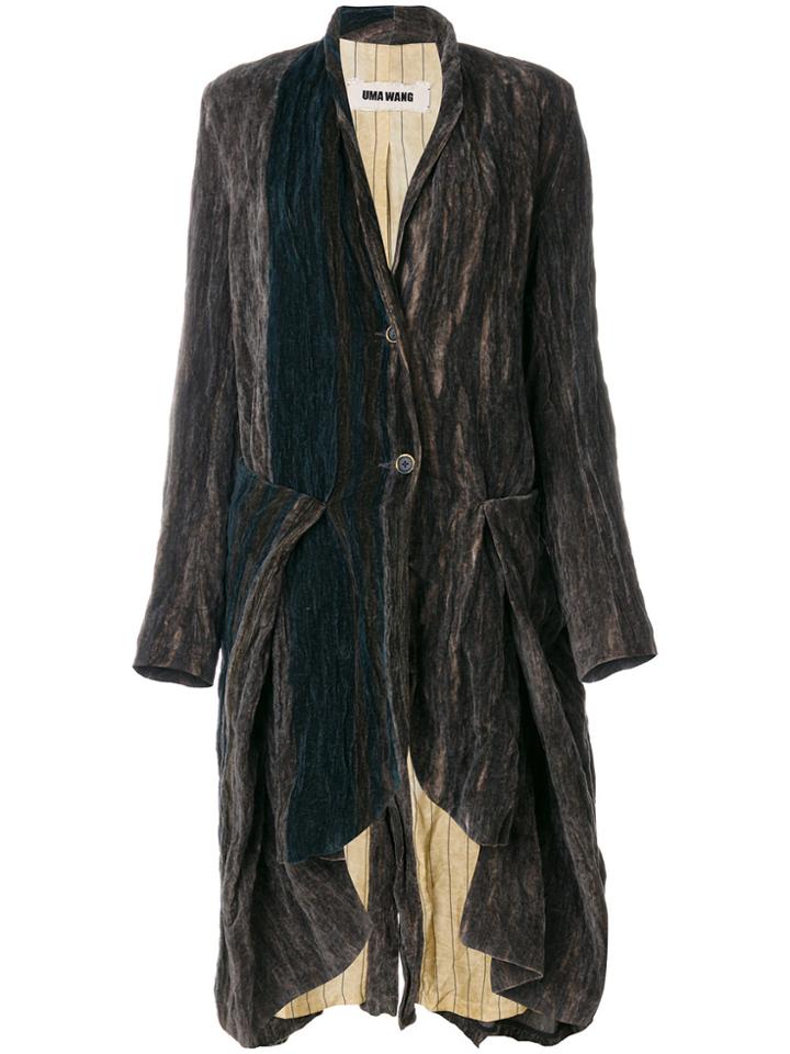 Uma Wang Draped Coat - Brown