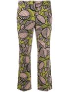 Luisa Cerano Cropped Printed Trousers - Green