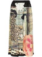 Yohji Yamamoto Printed Maxi Skirt - Black