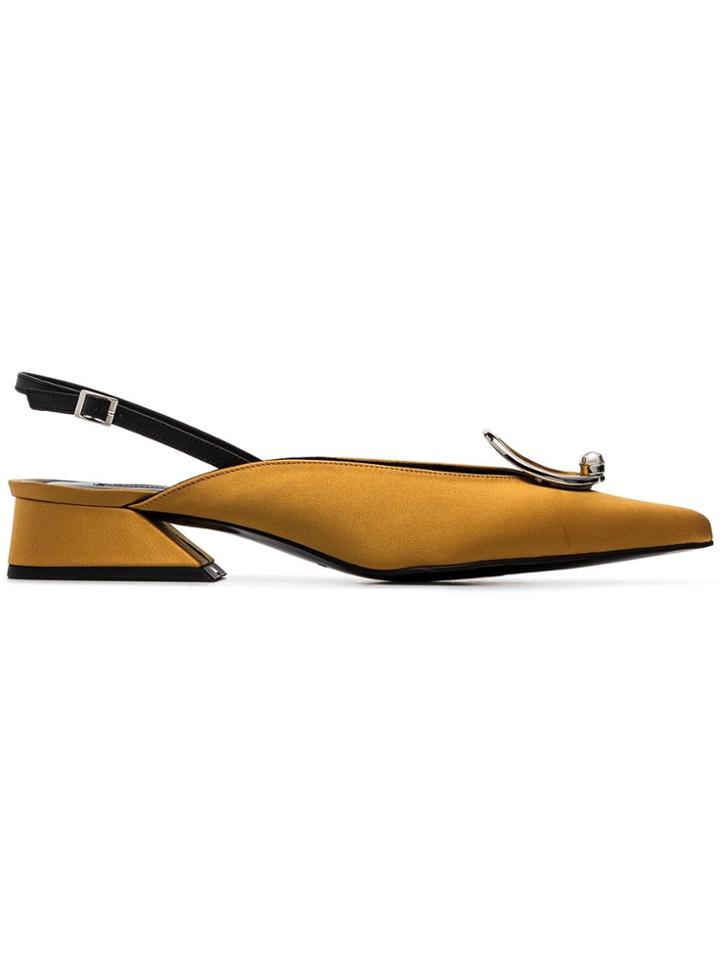 Yuul Yie Zizi 30 Sling Back Oval Broach Pumps - Yellow