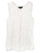 Ermanno Ermanno - Fur Gilet - Women - Acetate/viscose/lamb Fur - 44, White, Acetate/viscose/lamb Fur