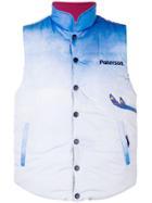 Paterson. Sleeveless Button-up Jacket - Blue