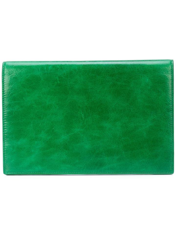 Dvf Diane Von Furstenberg Large Flap Pouch - Green
