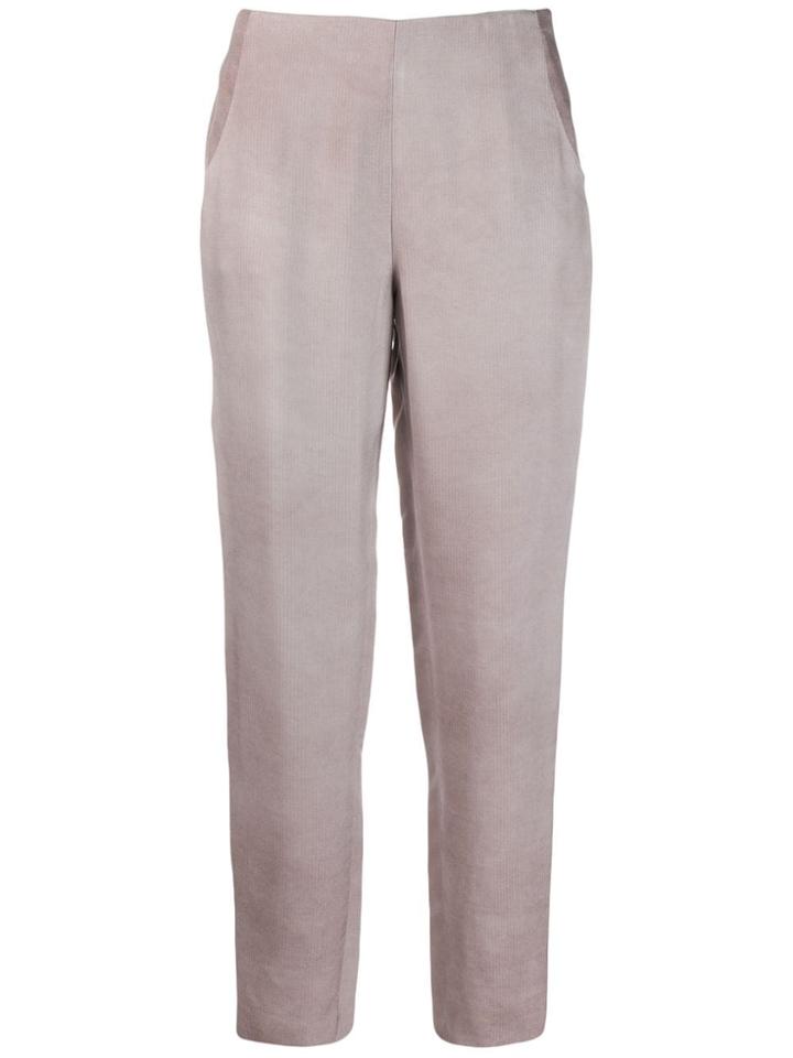 Giorgio Armani High-rise Tapered Trousers - Purple