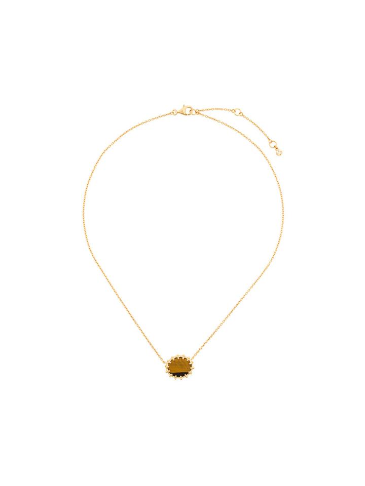 Astley Clarke Tigers Eye Floris Pendant - Brown