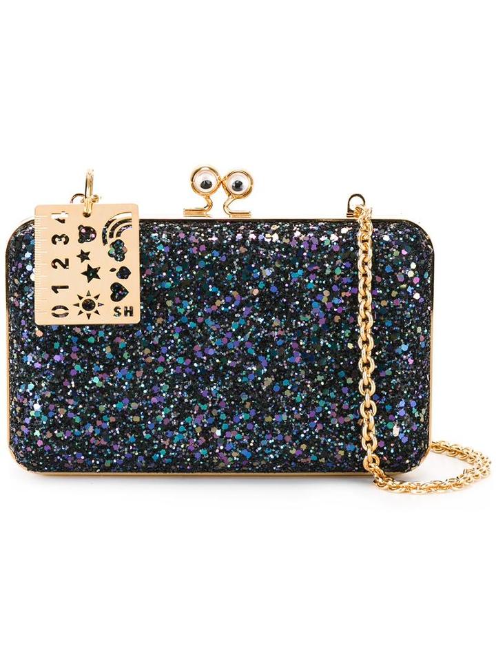 Sophie Hulme Glitter Clutch, Women's, Blue, Pvc/metal