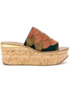 Chloé Platform Wedge Mules - Multicolour