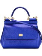 Dolce & Gabbana Mini 'sicily' Tote, Women's, Blue, Leather