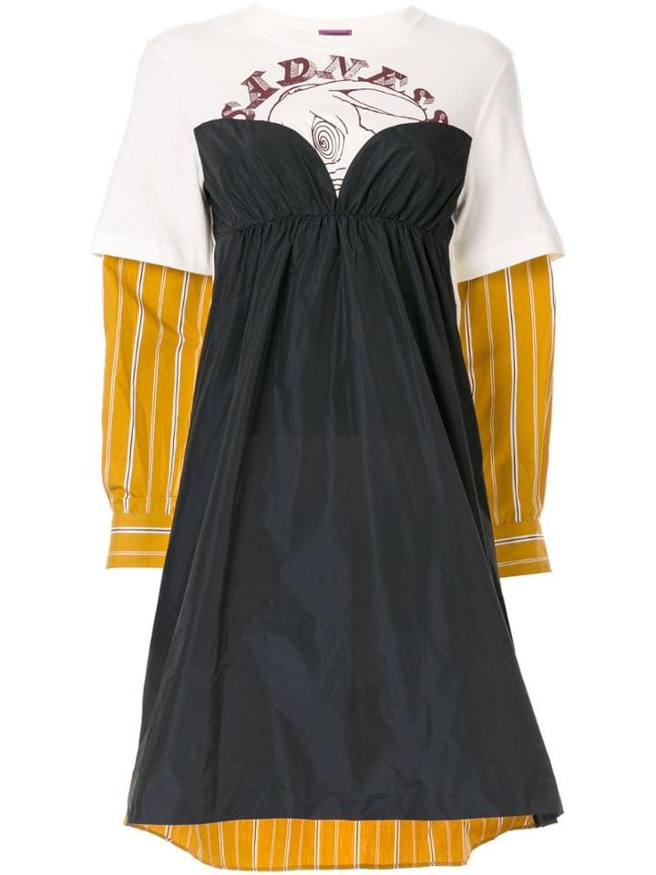 Sueundercover Panelled Long-sleeved Dress - Black
