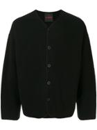 Caban Button-up Knit Cardigan - Black