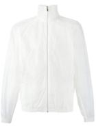 Cottweiler Semi-sheer Sleeves Bomber Jacket, Men's, Size: Medium, White, Cotton/linen/flax/polyamide/polyurethane