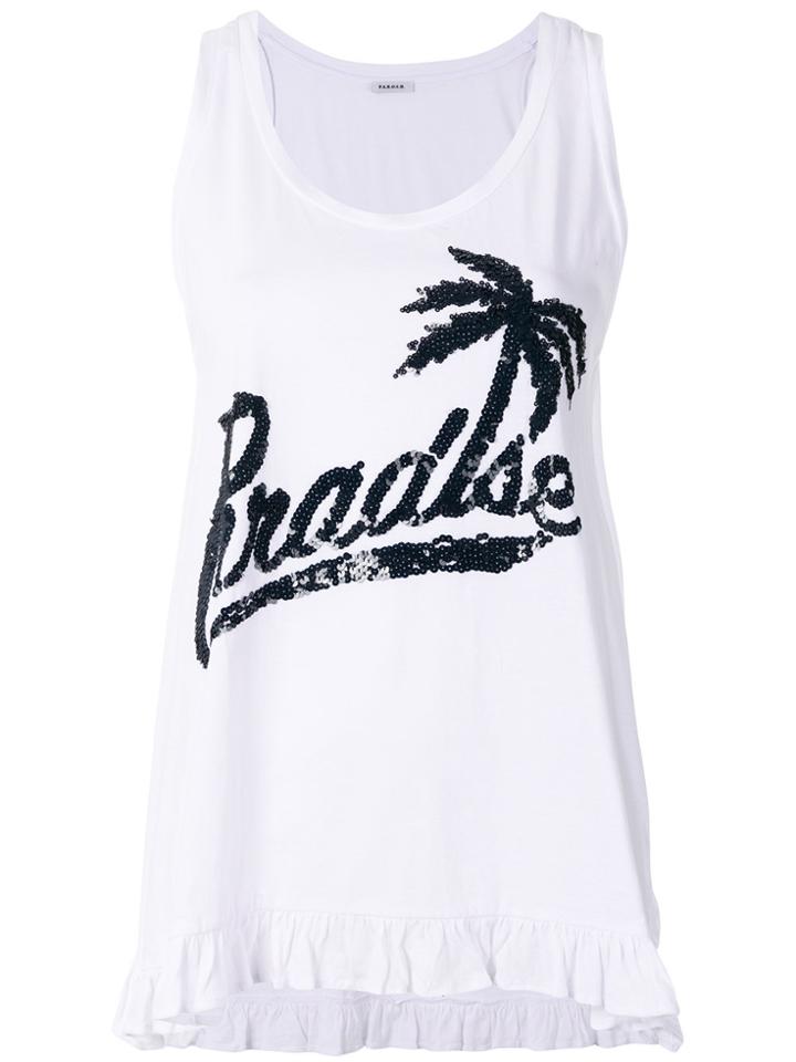 P.a.r.o.s.h. Copar Sequin Embroidered Vest - White