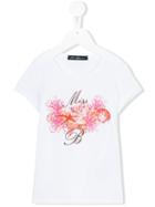 Miss Blumarine - Embroidered T-shirt - Kids - Cotton/elastodiene - 12 Yrs, White