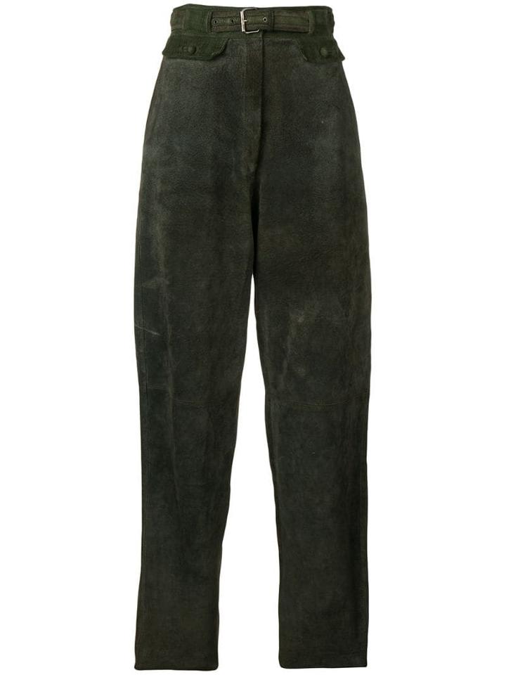 Versace Pre-owned 1980's Tapered-leg Trousers - Green