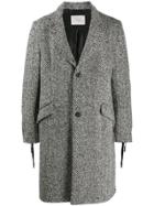 Route Des Garden Lace Detail Single-breasted Coat - Black