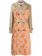 Junya Watanabe Floral Jacquard Trench Coat - Neutrals