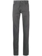 Ann Demeulemeester Striped Slim Fit Trousers - Black