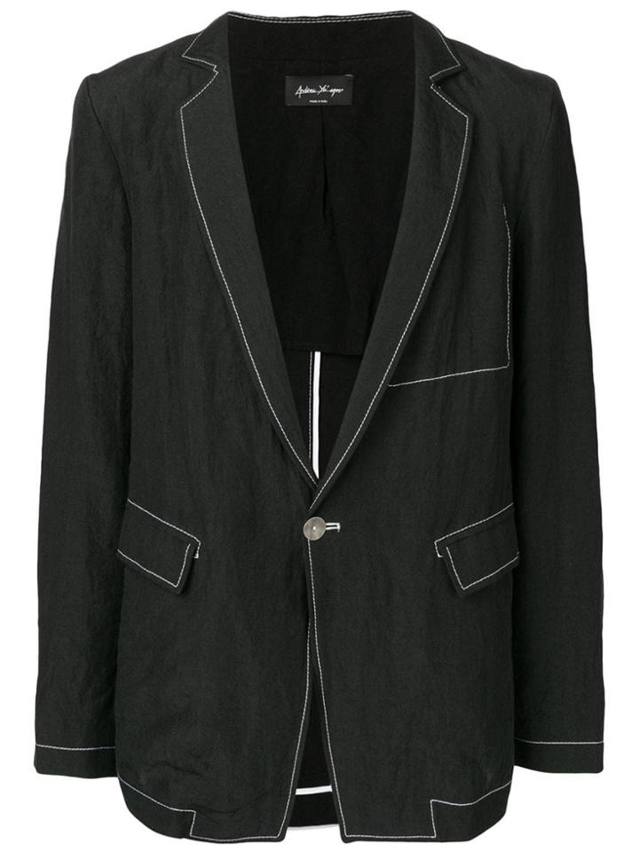 Andrea Ya'aqov Contrast Stitch Blazer - Black