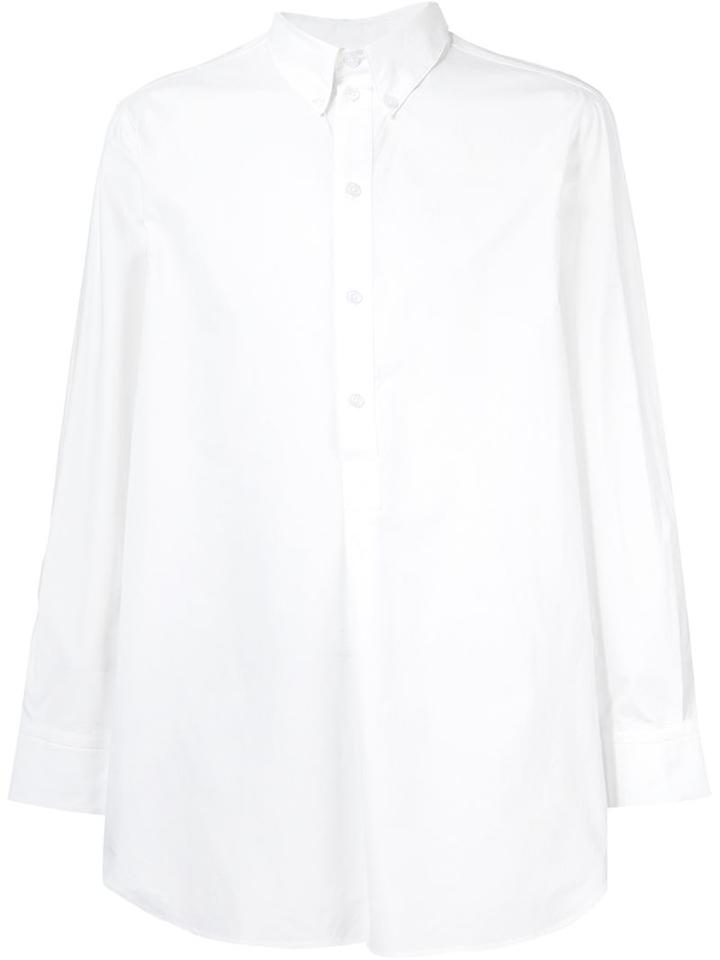 Song For The Mute Half Placket Shirt, Men's, Size: 48, White, Cotton