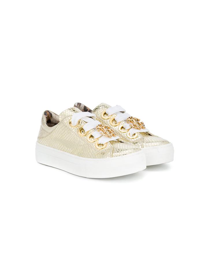 Roberto Cavalli Kids Lace-up Sneakers - Metallic