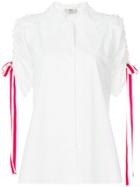 Fendi Lace-tied Sleeve Blouse - White