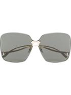 Gucci Grey Rimless Square Sunglasses - Black