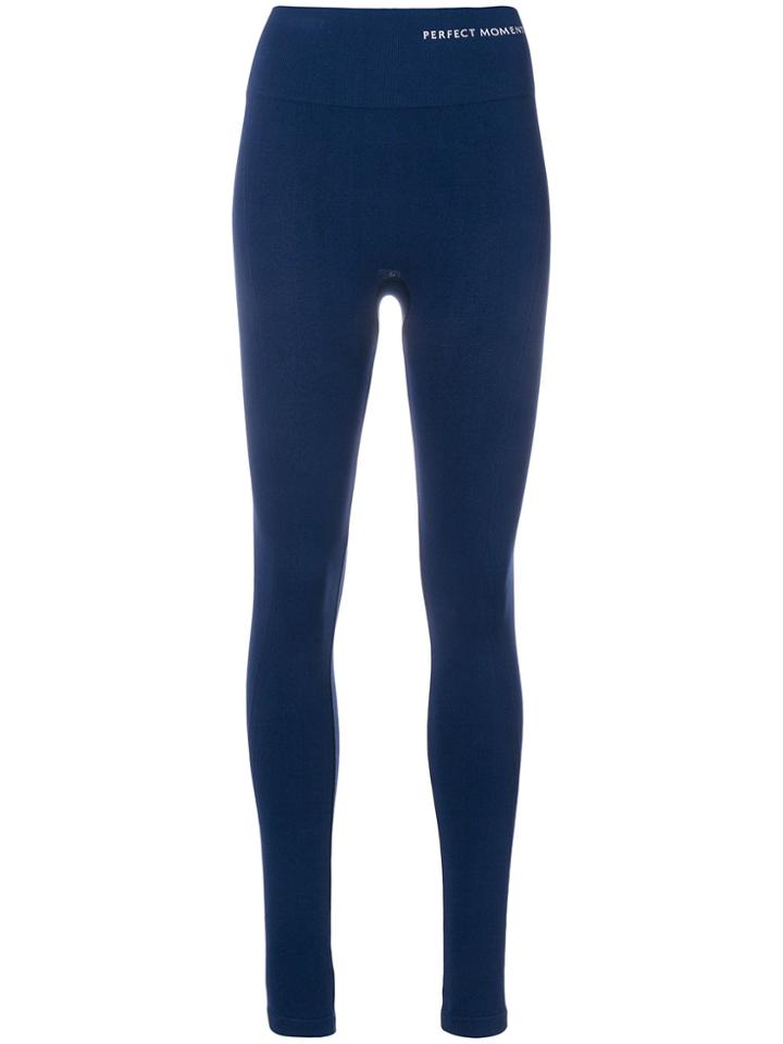Perfect Moment Logo Print Leggings - Blue