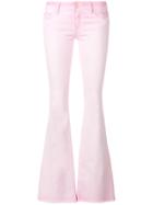 Don't Cry Faded Flared Jeans - Pink & Purple