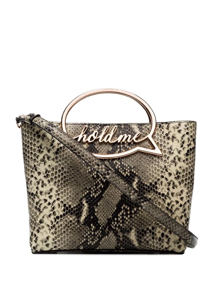 Sophia Webster Hold Me Snakeskin-effect Bag - Brown