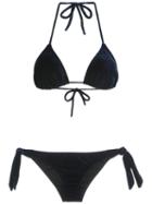 Adriana Degreas - Velvet Bikini Set - Women - Polyester/spandex/elastane - M, Blue, Polyester/spandex/elastane
