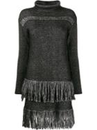 Blumarine Fringed Sweater Dress - Black