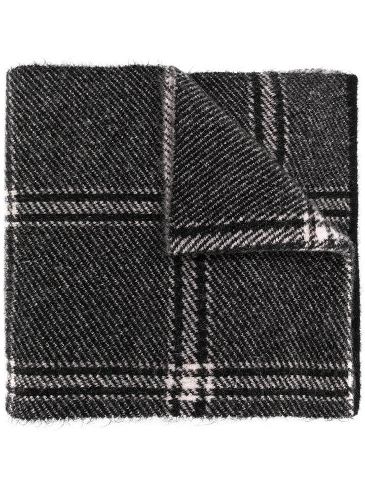 's Max Mara Check Squared Scarf - Black