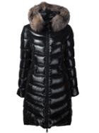Moncler 'aphia' Padded Jacket, Women's, Size: 0, Black, Polyamide/goose Down/fox Fur