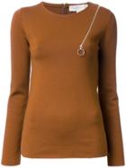 Stella Mccartney Zip Shoulder Detail Jumper - Yellow & Orange