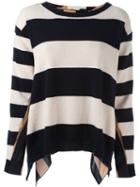 Stella Mccartney Striped Long Sleeved Top, Women's, Size: 44, Blue, Silk/cashmere/wool